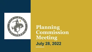 Clovis Planning Commission Meeting - July 28, 2022