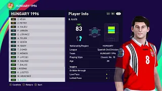 HUNGARY 1996 - EURO ENGLAND 1996 - NOT QUALIFIED - PES 2021 PS4