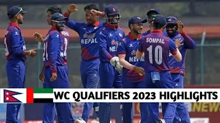 Nepal vs uae wc qualifiers 2023 highlights | nepal vs uae wc qualifiers 2023 match highlights