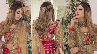 Shahtaj khan hairstyle l curly hairstyles for wedding l kashees bridal hairstyles l fishtail braid