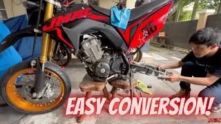 converting OFF ROAD MOTORCYCLE to SUPERMOTO...how much did it cost?