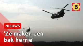 Chinook-helikopters meten trillende servieskasten in Gilze | Omroep Brabant