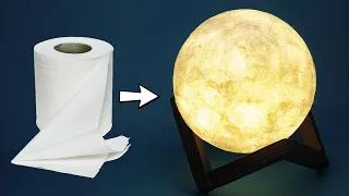 Moon Lamp with Toilet Paper | Moon Lamp DIY | Night Lamp making at home | DIY Room Decor