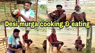 Desi chicken cooking & eating with villager | sukuru tanty