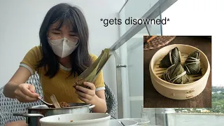 teenager makes rice dumplings for the first time while ancestors cry in the background