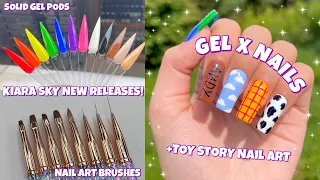 TRYING NEW SOLID GEL ART PODS & NAIL ART BRUSHES FROM KIARA SKY | GEL X TUTORIAL | TOY STORY NAILS