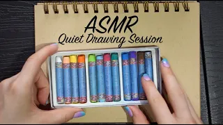 ASMR Chalk Drawing Lavender Field | Sketching and Paper Sounds | (No Talking)