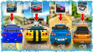 NISSAN SKYLINE R34 SOUND | Car Parking Multiplayer vs Extreme & Ultimate Car vs Driving School Sim