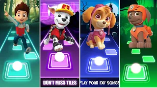 Paw Patrol 🐾 Pups | Ryder 🆚 Marshall 🆚 Skye 🆚 Zuma | Tiles Hop EDM Rush | 🏅🎶🏆