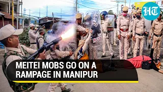 Manipur Mayhem: Meitei Mobs Pelt Stones, Attack Police Stations In Imphal | Watch