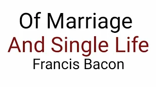 Of Marriage and Single life in Hindi by Francis Bacon in Hindi