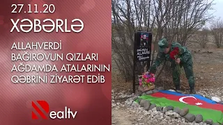 Allahverdi Bağırovun qızları Ağdamda atalarının qəbrini ziyarət edib