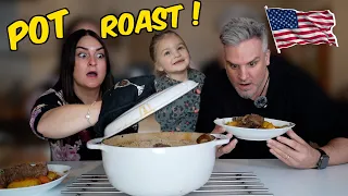 Brits Try [POT ROAST for the first time! ***Better than ours!!!***