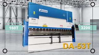 HARSLE Smart 160T3200 Hydraulic CNC Press Brake with DA-53T,  X+R CNC Backgauge