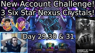 New Account Challenge Day 29, 30 And 31 Recap! Eternity Of Pain 100% & My First 6 Star Rank 4 | MCOC