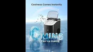 Nugget Ice Maker Countertop  Silonn Pebble Ice Maker Machine with Self-Cleaning Function, Ice Makers
