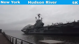 【4K】MANHATTAN | HUDSON RIVER PARK WALK | NEW YORK | USS INTREPID