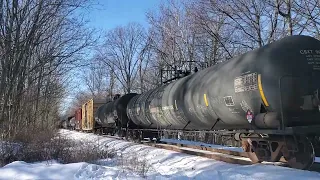 CSX M332 with a great K5HL train Horn 1/21/24