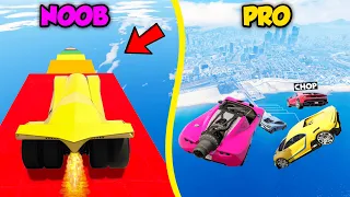 GTA 5 NOOB VS PRO VS GOD MEGA RAMP CHALLENGE WITH CHOP