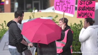 Abortion Supporters Argue With Pastor