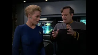 Seven of Nine and the Hologram Barclay Talked