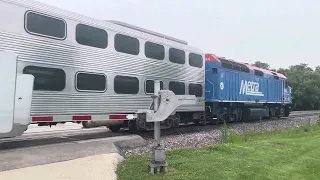 Metra Train In Ravinia Station In Highland Park IL