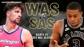 Washington Wizards vs San Antonio Spurs Full Game Highlights | Mar 24 | 2023 NBA Season