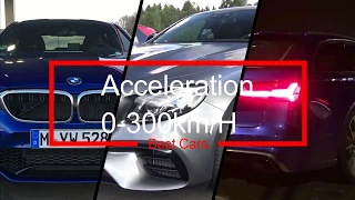 BMW M5 F90 vs Mercedes AMG E63 S vs Audi Rs6 Acceleration 0-300KMh