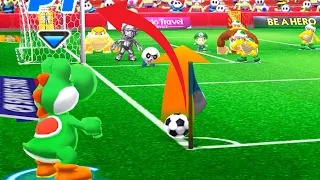 Mario Sports Superstars Football  Yoshi & Baby Luigi vs Team Metal Mario & Diddy Kong