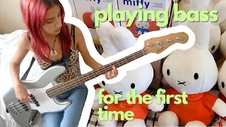 playing bass for the first time vlog  (one month progress, death grips concert, crafts)