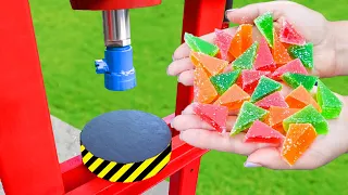 EXPERIMENT HYDRAULIC PRESS VS JELLY CANDY