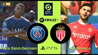 FIFA 22 | PS5 | Paris Saint-Germain vs AS Monaco | Ligue 1 | 28 AUG 22 | Realistic Graphics 4KUHD