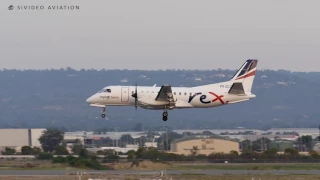 REX Regional Express (VH-ZLC) landing on RW03 at Perth Airport.