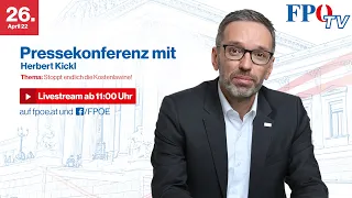 FPÖ-Pressekonferenz mit Herbert Kickl: Kostenlawine stoppen und aktuelle politische Fragen!