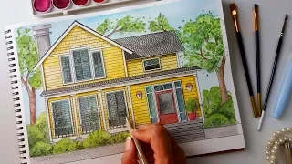 Drawing A House 01 |Architecture Sketching | Timelapse