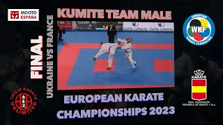 4K. Final Male Team Kumite UKR vs FRA  European Karate Championships WKF Spain 2023 #karate #kumite