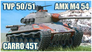 TVP T 50/51, AMX M4 mle. 54 & Carro 45t • WoT Blitz Gameplay