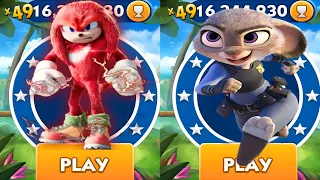 Sonic Dash -  Movie Knuckles vs Pet Run vs All Bosses Zazz Eggman - All Characters Unlocked