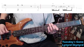 Tuesday's Gone by Lynyrd Skynyrd - Bass Cover with Tabs Play-Along