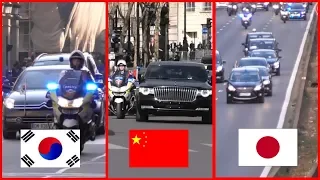 Chinese President Vs Emperor of Japan Vs South Korean President : convoy comparison