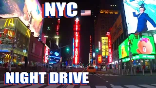 New York City Night Drive: Driving Through The Lincoln Tunnel, Times Square And Midtown at 4:00 AM