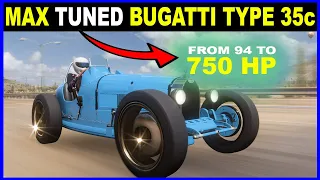 MAX TUNED Bugatti Type 35 C - Tuning to BREAK  top max speed Limitation Forza Horizon 5 - Dragrace