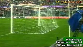 Serie A 1992-1993, day 5 Fiorentina - Milan 3-7 (Van Basten 2nd goal)