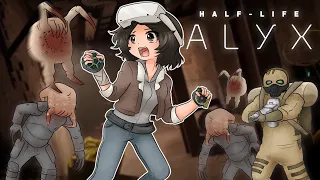 Girl Trying VR Games For the First Time 【 Half-Life: Alyx】