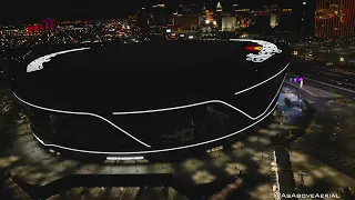 Allegiant Stadium Nighttime 4K Drone