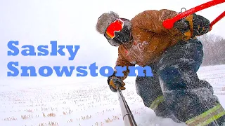 Snowboarding In A Blizzard