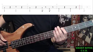 Green River by CCR - Bass Cover with Tabs Play-Along