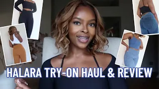 Halara Try-On Haul | Athleisure Essentials You Need | Denim Leggings, Tank Top, Long-Sleeve Top