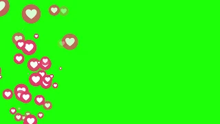 3 Instagram Love Hearts Green Screen Animation for Youtube videos Social Media Heart Reactions