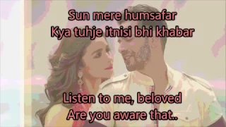 Humsafar Lyrics with English Translation | Full Song | Badrinath Ki Dulhania (2017) | Akhil Sachdeva